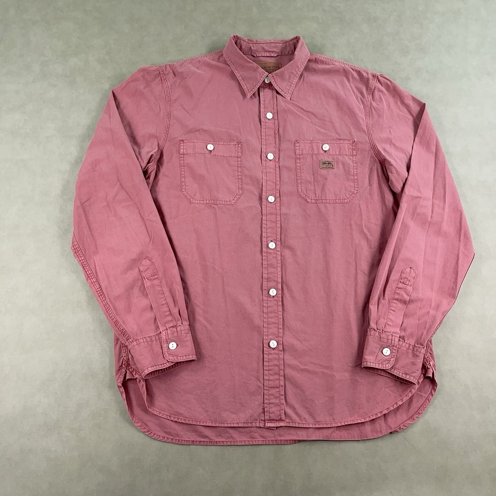 Denim Supply Ralph Lauren Shirt Mens Large Pink 2 Pocket Button Up Long Sleeve